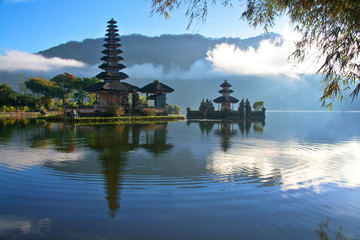 peaceful view of a lake at bali indonesia