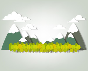 Mountain landscape. Vector applique