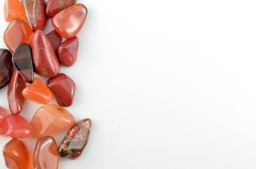 Red stones isolated on white background