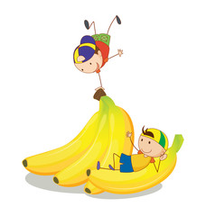 Wall Mural - boys and banana