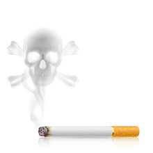 Cigarette And Skull Shaped Smoke