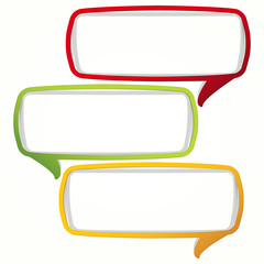 Wall Mural - colorful speech bubble frames. labels.