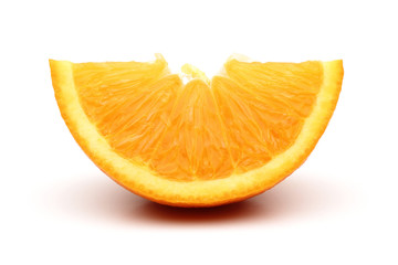 Wall Mural - Orange slice on a white background