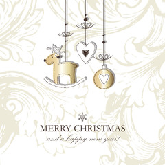 Wall Mural - Christmas card with copy space