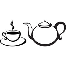 Teapot And Cup Of Tea On A White Background