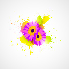 Sticker - Vector abstract floral background