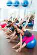 © lunamarina - Aerobic Pilates women group with stability ball