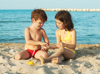 Children playing on the beach