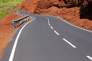 Wall Mural - Canary Islands winding road curves in mountain