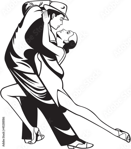 Naklejka dekoracyjna Tango dancers
