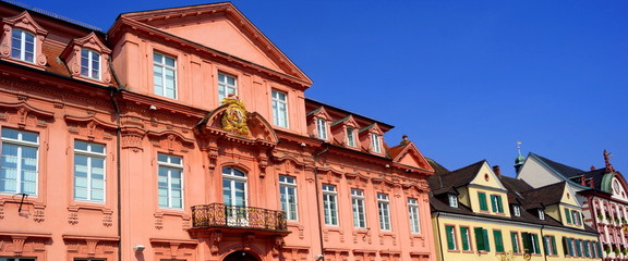 Canvas Print - Altstadt von OFFENBURG ( links Königshof, ganz rechts Rathaus)