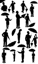 Man With A Hat And Umbrella