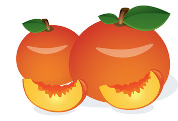 Wall Mural - Peach, Fruit, illustration