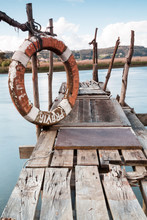 Gangway Over The Water And A Lifebuoy