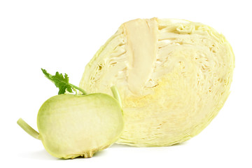 Wall Mural - cross section of heads of cabbage and cabbage kohlrabi