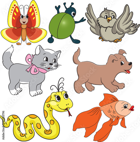 Naklejka ścienna Vector cartoon animals