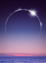 Full Eclipse Over Ocean (digital Art)