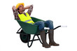 © auremar - Construction worker resting in a wheelbarrow