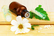 Homeopathic medication with flower and leaf