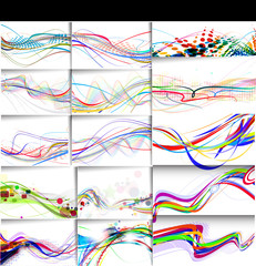 Canvas Print - set of abstract wave line poster with space of your text.