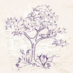 hand-drawing tree doodle