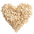 oat flakes heart shot from above