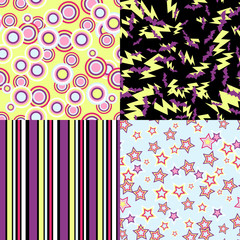 Fototapete - Vector kawaii patterns of Halloween related objects.
