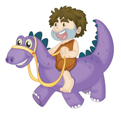 Poster - a boy riding on dinosaur