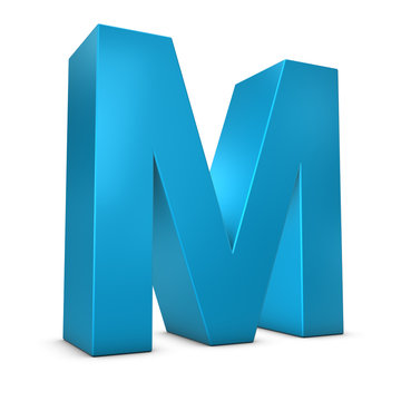 Letter M 3d render illustration isolated