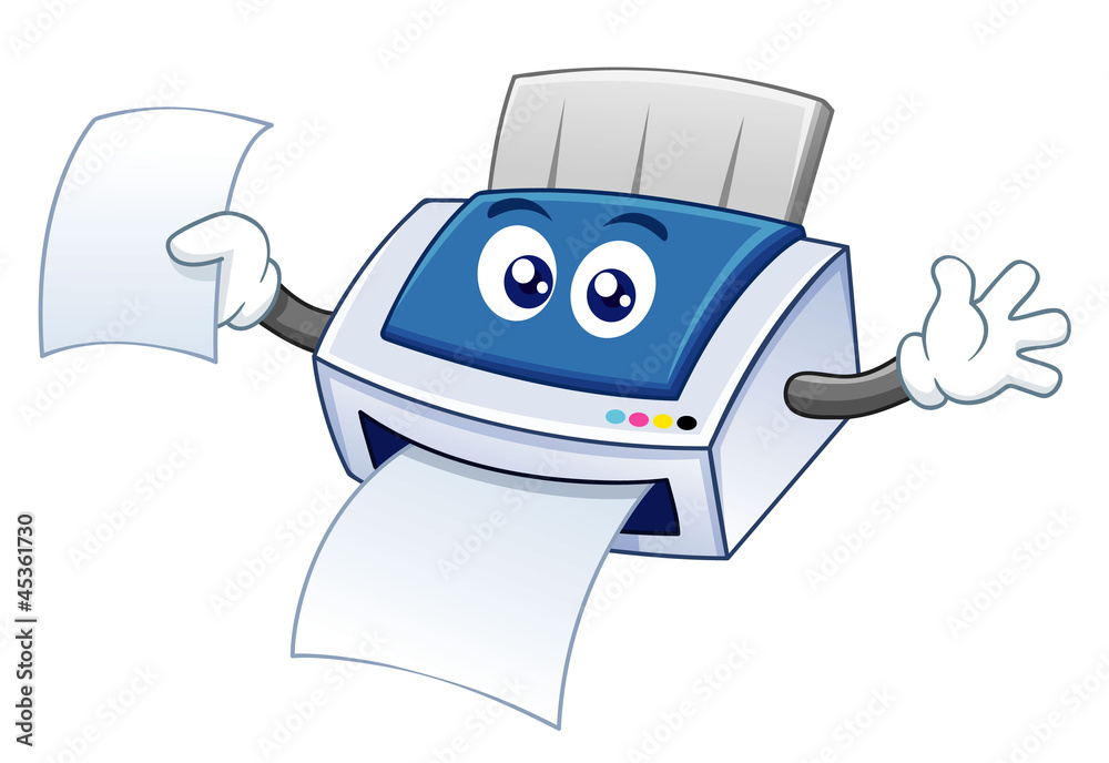 illustration of printer cartoon vector Stock Vector | Adobe Stock