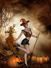 Wall Mural - Sexy Halloween Witch