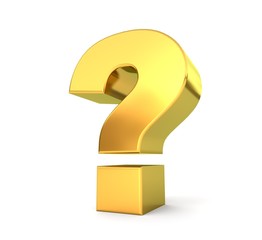 3d golden sign collection - question mark