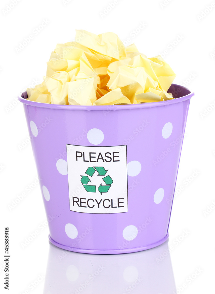 Recycling bin isolated on white