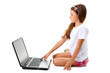 © Africa Studio - beautiful girl with laptop isolated on white