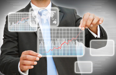 Aufkleber - Businessman creating graphic chart