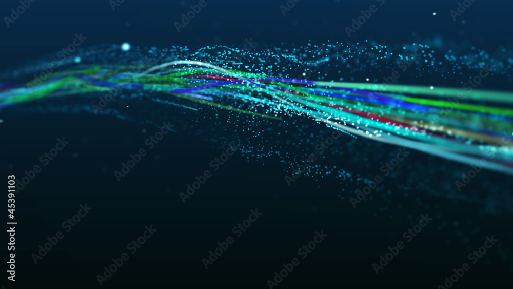 Abstract lines (wire, optical fiber) - obrazy, fototapety, plakaty 