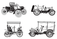 Vector Set Of The Retro Automobiles