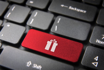 Wall Mural - xmas gift keyboard key season background