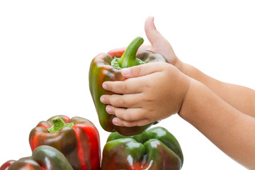 Wall Mural - Child with peppers