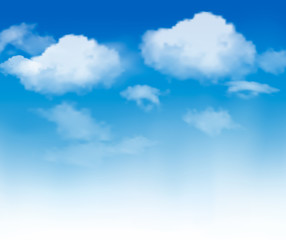 Aufkleber - Blue sky with clouds. Vector background
