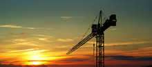 Construction Crane On Sunset