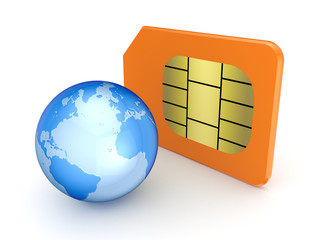 Poster - Sim card and globe.