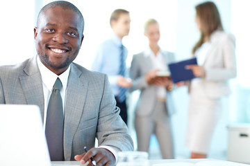 Canvas Print - Happy businessman