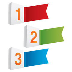 Wall Mural - vector numbered banners