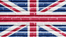 United Kingdom (UK) Flag On An Old Brick Wall