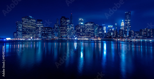 Foto-Lamellenvorhang - New York Skyline bei Nacht (von Deen K Ersin)