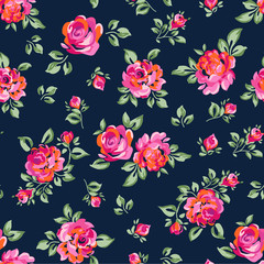 Poster - cute seamless rose background