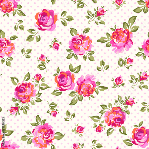 Obraz w ramie bright seamless rose background