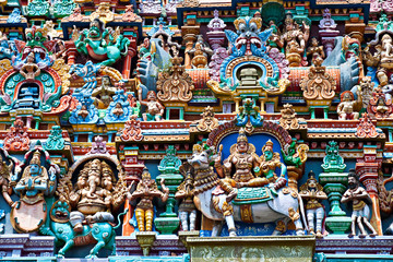 Wall Mural - Relief of Menakshi Temple