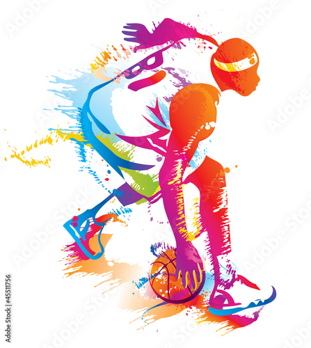 Obraz w ramie Basketball player. Vector illustration.